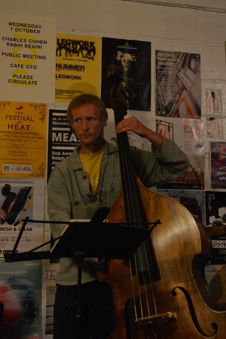 Tim Fairhall - double bass - Jazz jam London - Shoreditch live music - Saturdays night live music in London - Hackney jazz guitar